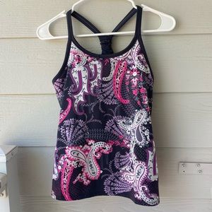 ATHLETA Paisley Racerback Fitness Tank Top